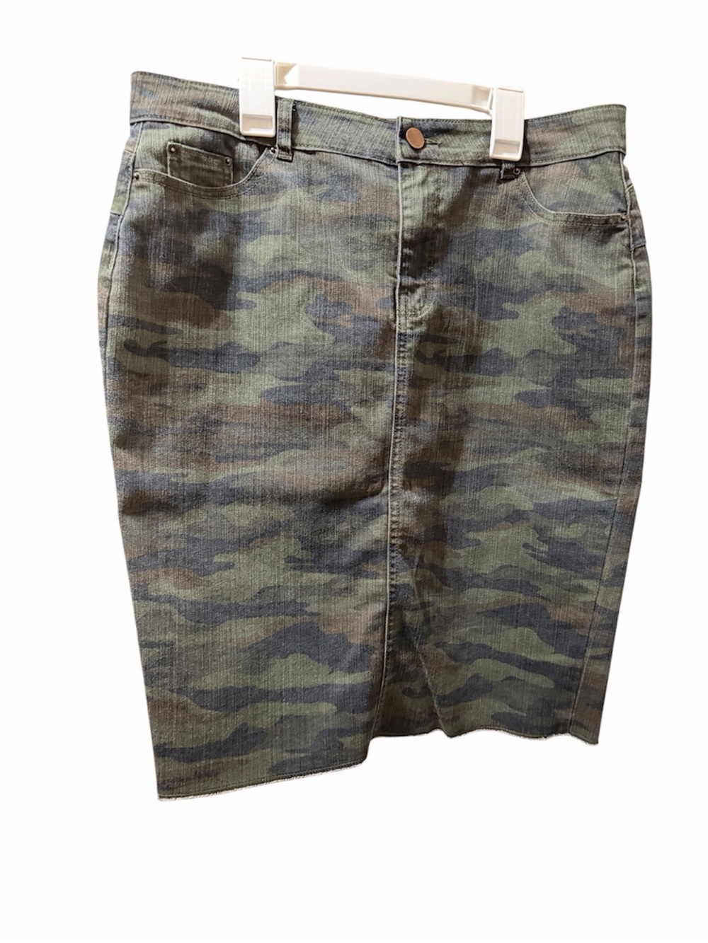 AZY Camo Pencil Skirt - Olive Green